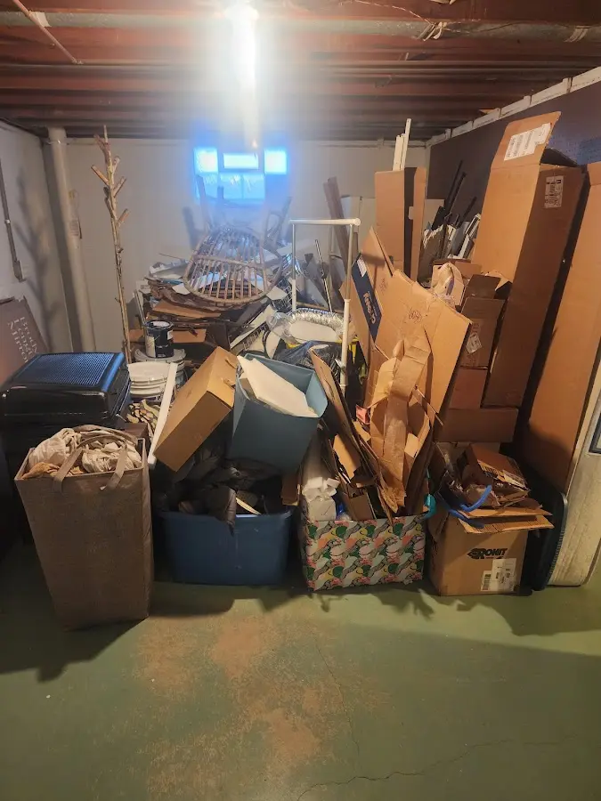 Roll-off dumpster container at job site for 20 Yard Dumpster Rental in Schroeppel